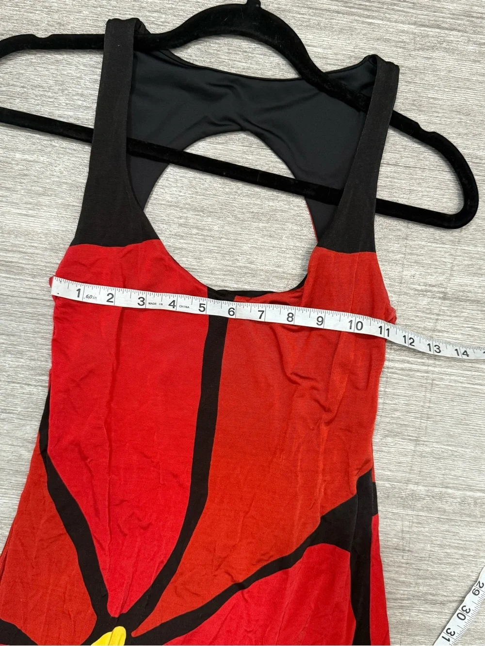 Cala de la Cruz Oversized Floral Maxi Dress Red Black Tropical Resort Bodycon - Picture 5 of 7